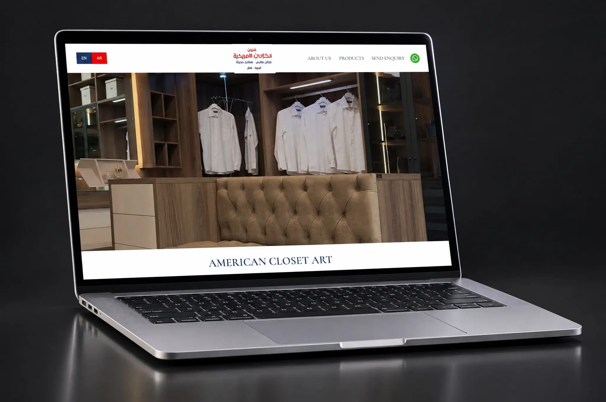 موقع American Closet Art من تصميم وتطوير Vibes