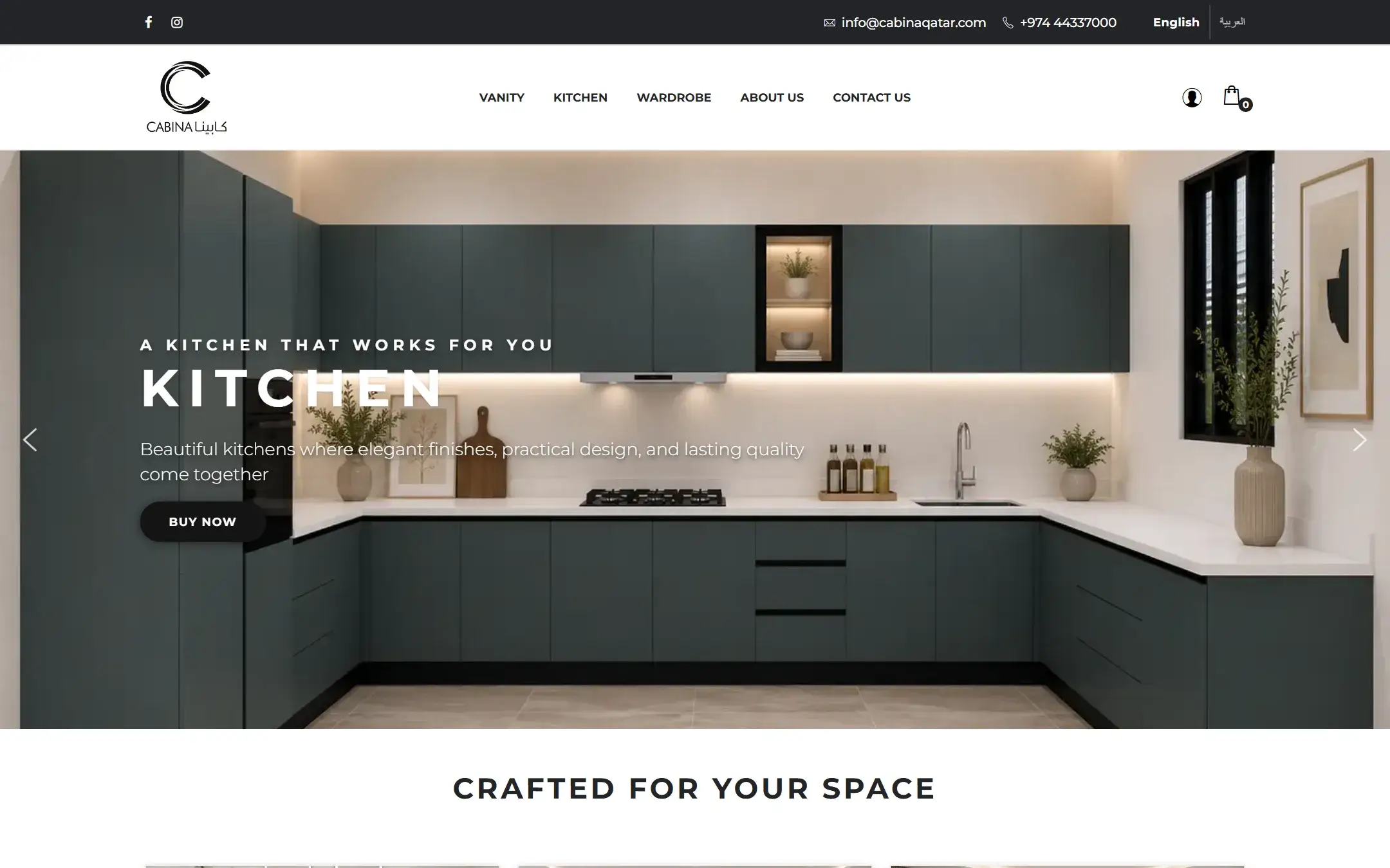 Cabina website designed and built by Vibes