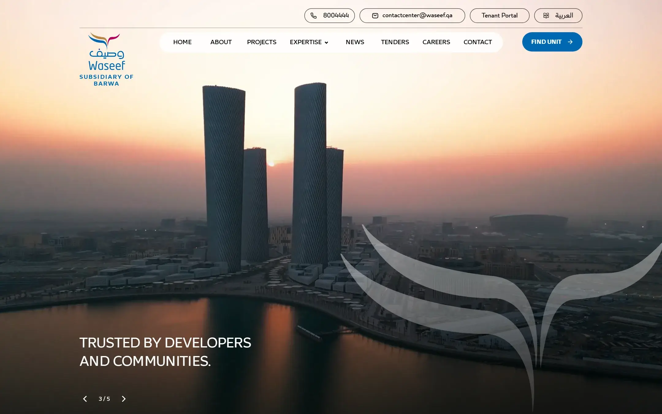 Waseef website designed and built by Vibes