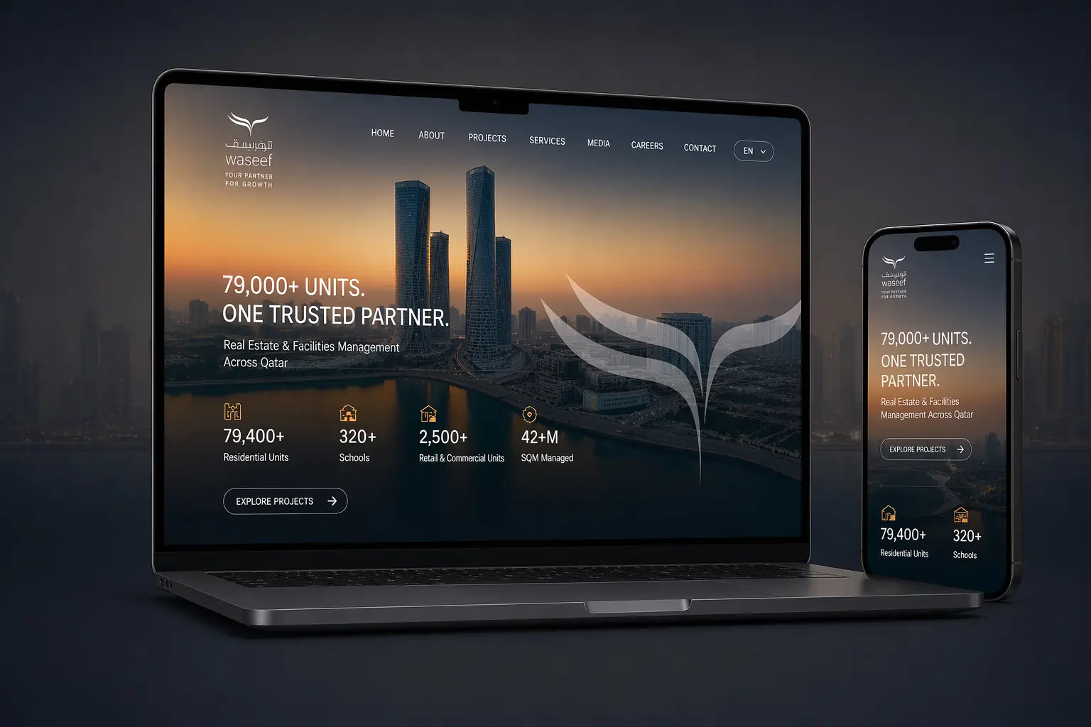 موقع Waseef Asset Management من تصميم وتطوير Vibes